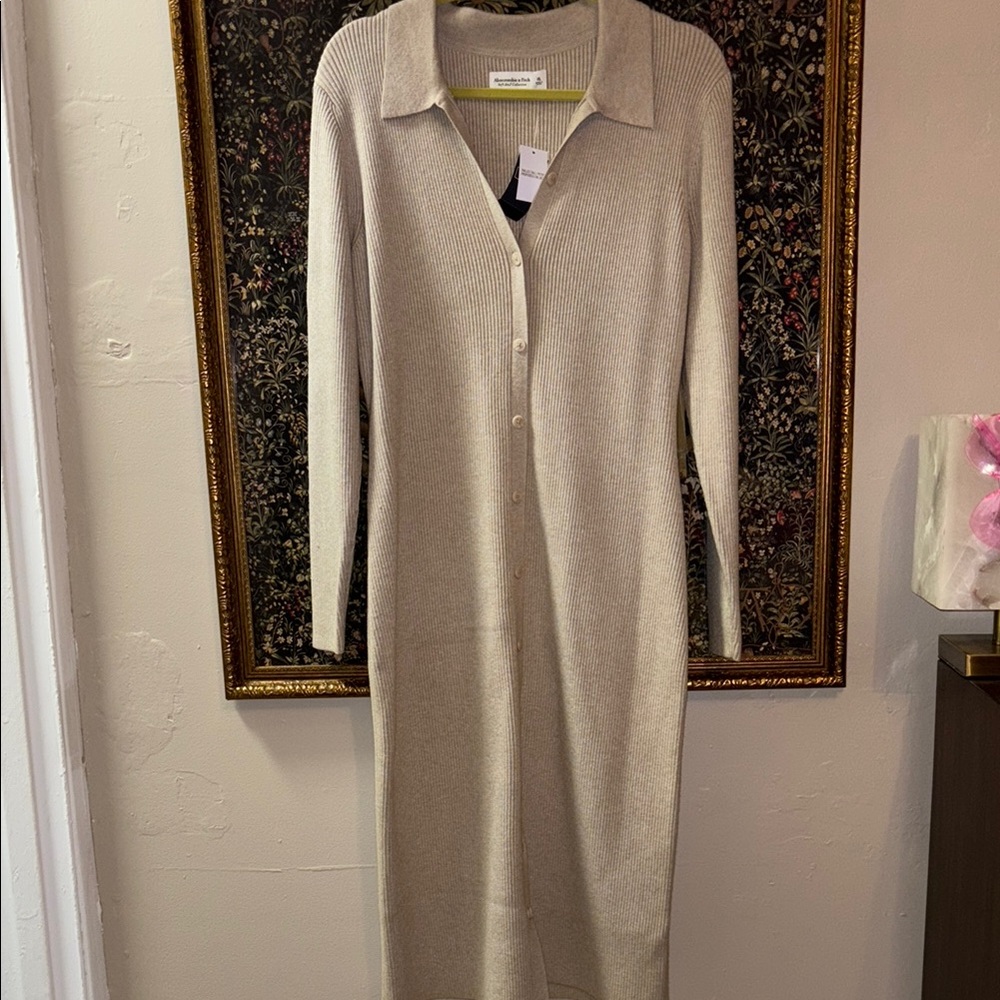 Elegant Cream Knit Dress